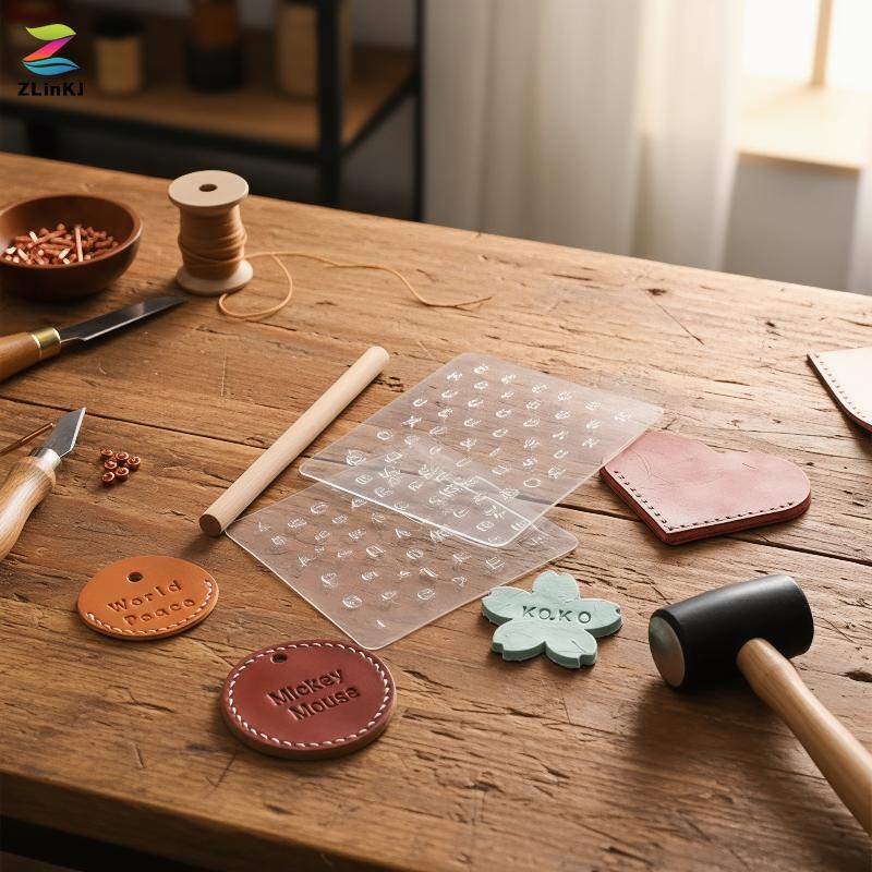 ZLinKJ เครื่องมือปั๊มการพิมพ์หนังโปร่งแสง 1 ชุด Letter Punch Kit สําหรับงานฝีมือหนังส่วนบุคคลโครงการใหม่