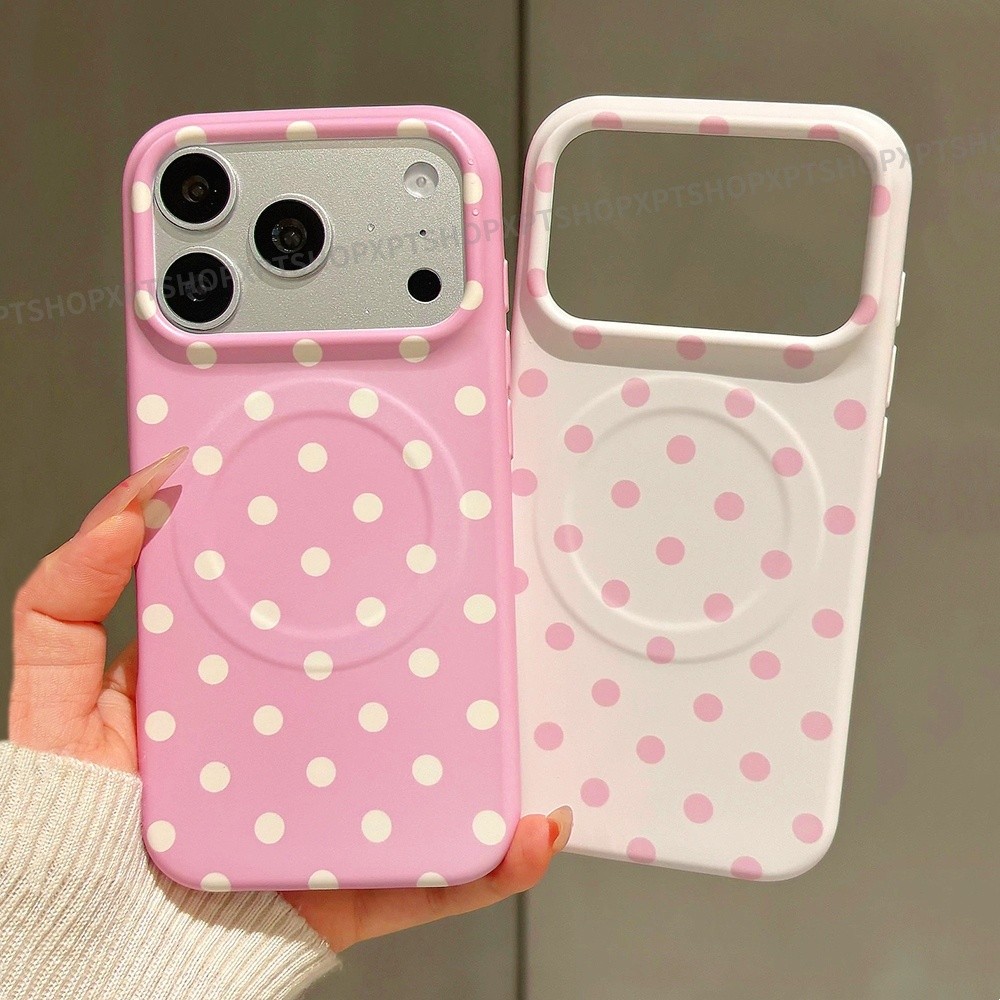 แม่เหล็กจุดสีชมพูผิวรู้สึกกรณีโทรศัพท์อ่อนสําหรับ ไอโฟน 17 มือโปร สูงสุด 16 15 14 13 กันกระแทกป้องกันปลอก