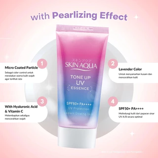 🔥แพ็กเก็ทใหม่ Skin Aqua Tone-Up UV Essence SPF50+PA++++ 80g. กันแดด กึ่งเมคอัพเบส ปรับสีผิว💥✨