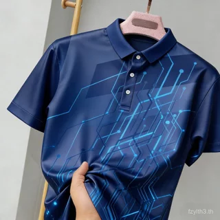 ปกเสื้อผู้ชายเสื้อกีฬากีฬาไมโครพิมพ์ผ้าผู้ชายที่เรียบง่ายระบายอากาศเสื้อโปโล