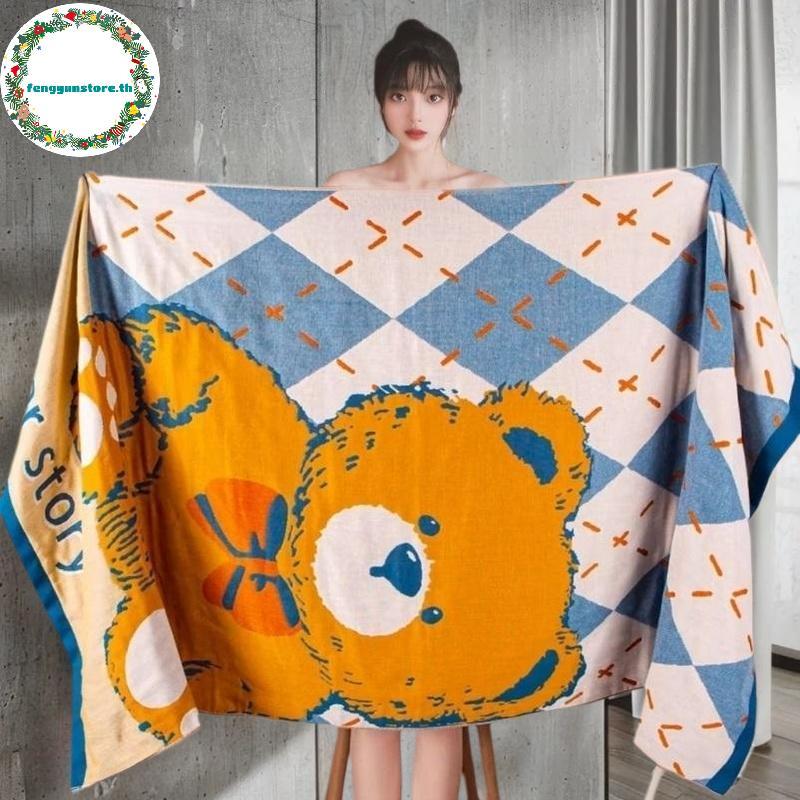 YUNSTORE ผ้าเช็ดตัวผ้ากอซขนาดใหญ่ผ้า Thi และคุณภาพสูง (80*160ซม.) ผ้าขนหนูทอ 4 ชั้น ดูดซับน้ําได้ดี ระบายอากาศดีเยี่ยม และไม่ทําให้การกัด TH