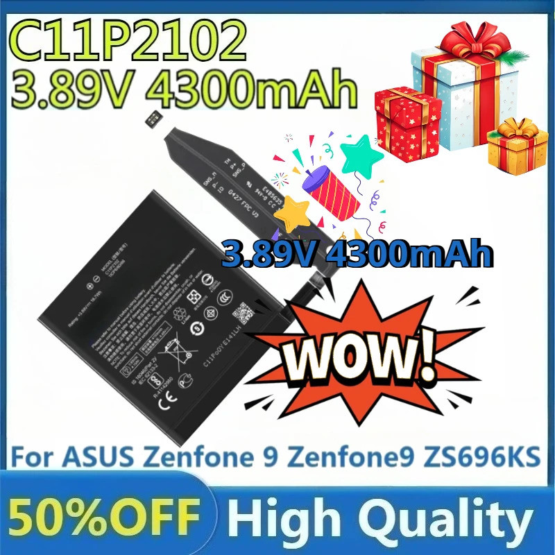 ใหม่ C11P2102 คุณภาพสูงเปลี่ยน 3.89V 4300mAh C11P2102 แบตเตอรี่สําหรับ ASUS Zenfone 9 Zenfone9 ZS696
