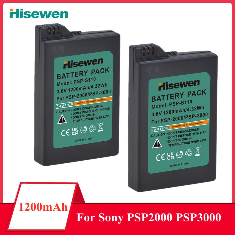 1200mAh แบตเตอรี่สําหรับ Sony PSP 2000 PSP2001 PSP2002 PSP 3000 PSP2000 PSP3000 PSP-S110 PlayStation