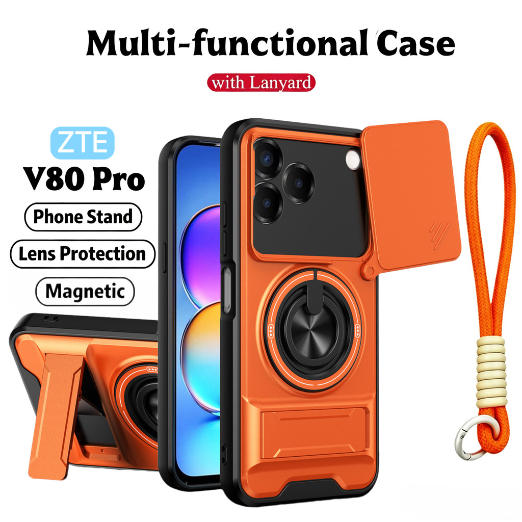 เหมาะสําหรับ ZTE ใบมีด Nubia V80 Pro V70 Design Vita 4G 10 Pro A35E A75 360 ขาตั้งแหวนเคสโทรศัพท์พร้อมปลอกกล้องแม่เหล็กรถกันกระแทกฝาครอบป้องกันเต็มรูปแบบ