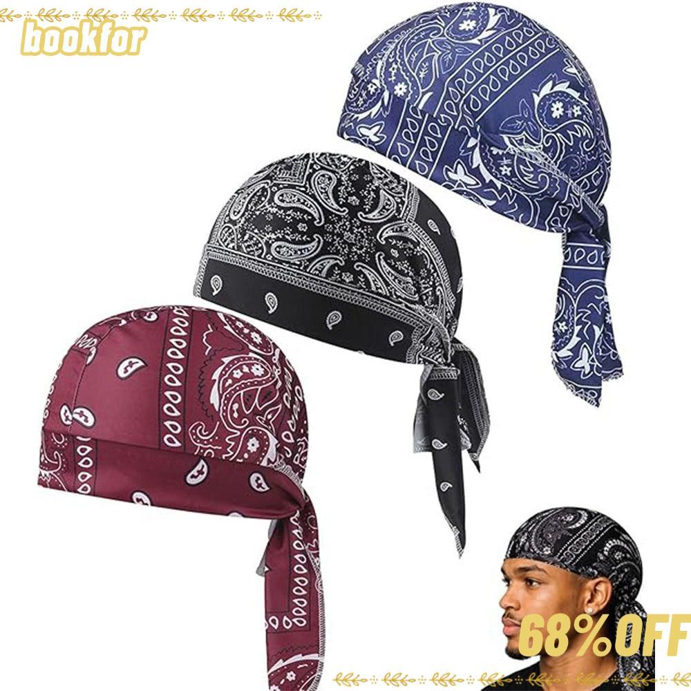 BOOKFOR Bandana Headscarf, Paisley พิมพ์ Quick Dry Hijab Caps, แฟชั่นอุปกรณ์เสริม UV Protection Breathable สบาย Bandana หมวกกีฬา