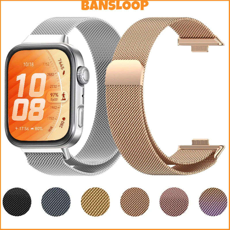 สายรัดสแตนเลส for Huawei Watch Fit 5 4 3 / 5 Pro / 4 Pro Milanese Loop โลหะเปลี่ยนสร้อยข้อมือสายรัดข้อมืออุปกรณ์เสริม
