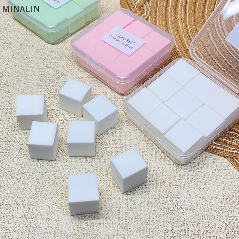 NA 2 ซม./0.79in Soft Nail Art ฟองน้ํา 9 ชิ้น/กล่องเล็บ Stamper Gradient Effect ภาพวาดเจล Halo ย้อมเค