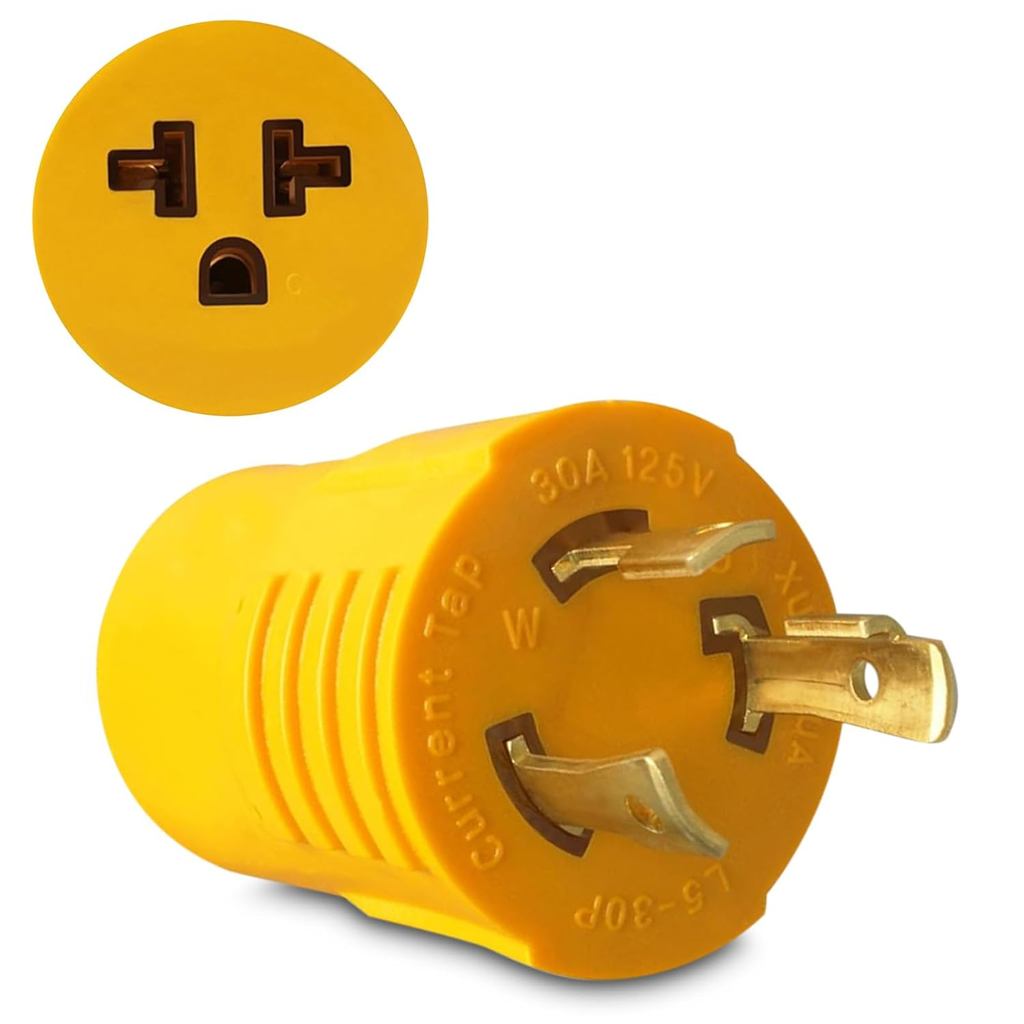NEMA L5-30P ชายถึง 5-15R/5-20R หรือ 6-15R/6-20R อะแดปเตอร์เครื่องกําเนิดไฟฟ้าหญิง, 30 แอมป์ถึง 15 แอ
