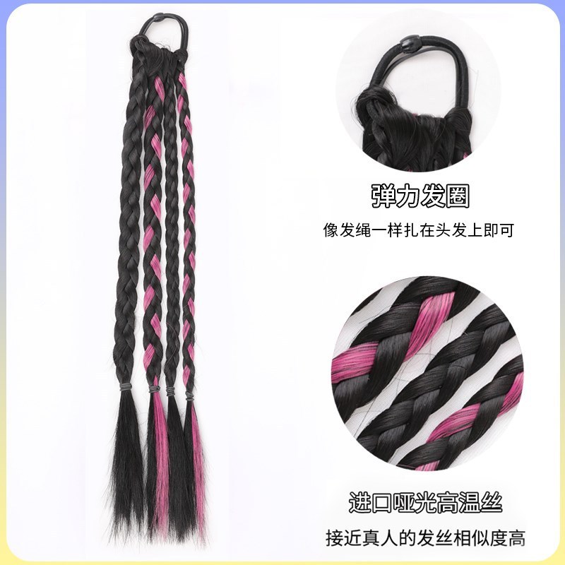 8️⃣▶กล่องมวย Braids วิกผม Braids Sweet Cool เด็ก Fishbone Braids หางม้าคู่ Laced-Up จําลองธรรมชาติเน