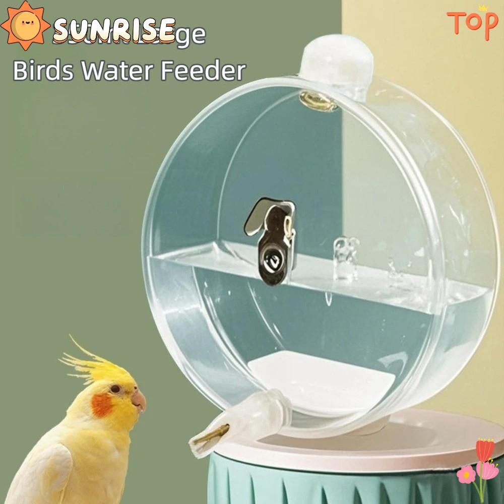 SUNRISE เครื่องให้อาหารนก, ขวดน้ํานกแบบแขวนขนาด 350 มล., เครื่องให้น้ํานกแก้วความจุขนาดใหญ่แบบใสป้องกันการรั่วใช้ในร่ม