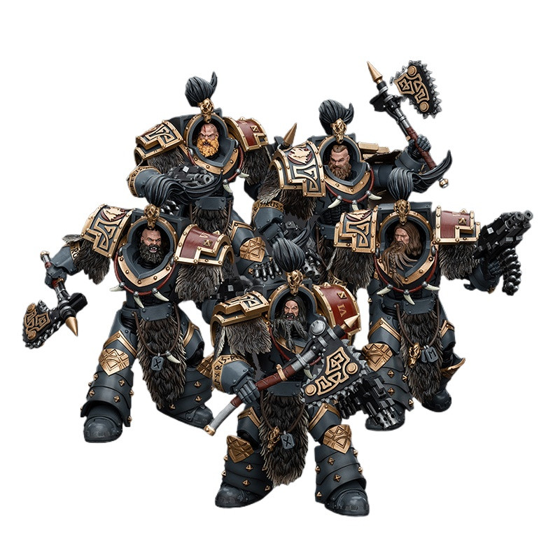 JOYTOY Dark Source Horus Rebelllion Space Wolf Varadir Wolf Guard Group of Five 1:18 ทหาร