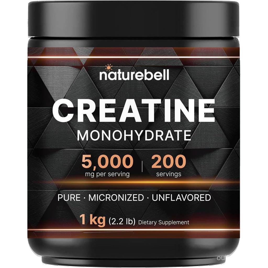 NatureBell Creatine Monohydrate Powder 1,000g, 5,000mg Per Serving | Micronized, Pure & Unflavored |