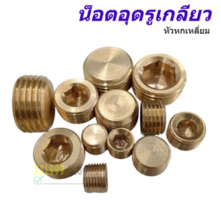 ปลั๊กอุดทองเหลือง น็อตอุดรูเกลียว หัวหกเหลี่ยม ขนาด 1/8 1/4 …