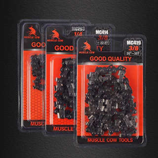 MUSCLE COW ขายร้อนในสต็อก โซ่ซอยไม้ หลายขนาด มีอะไหล่โซ่เลื่อย 3/8 และ 1/4 ของแท้ 100% ทนทานสูง ลับคมได้ คมทน 100%