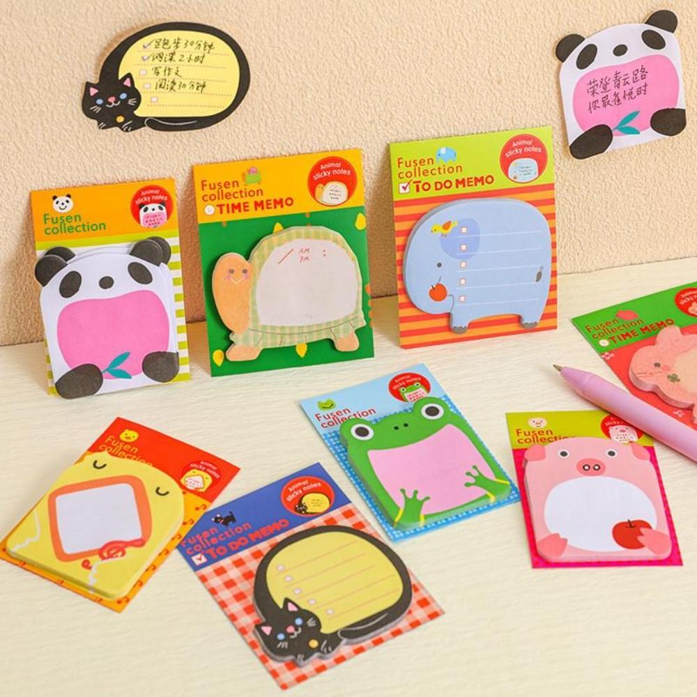 5ชิ้น กระดาษโน้ตรูปสัตว์มีกาวในตัว สุ่มลาย โน้ตบุ๊คสติ๊กเกอร์น่ารัก ของใช้สำนักงาน-นักเรียน ฮิตมาก
