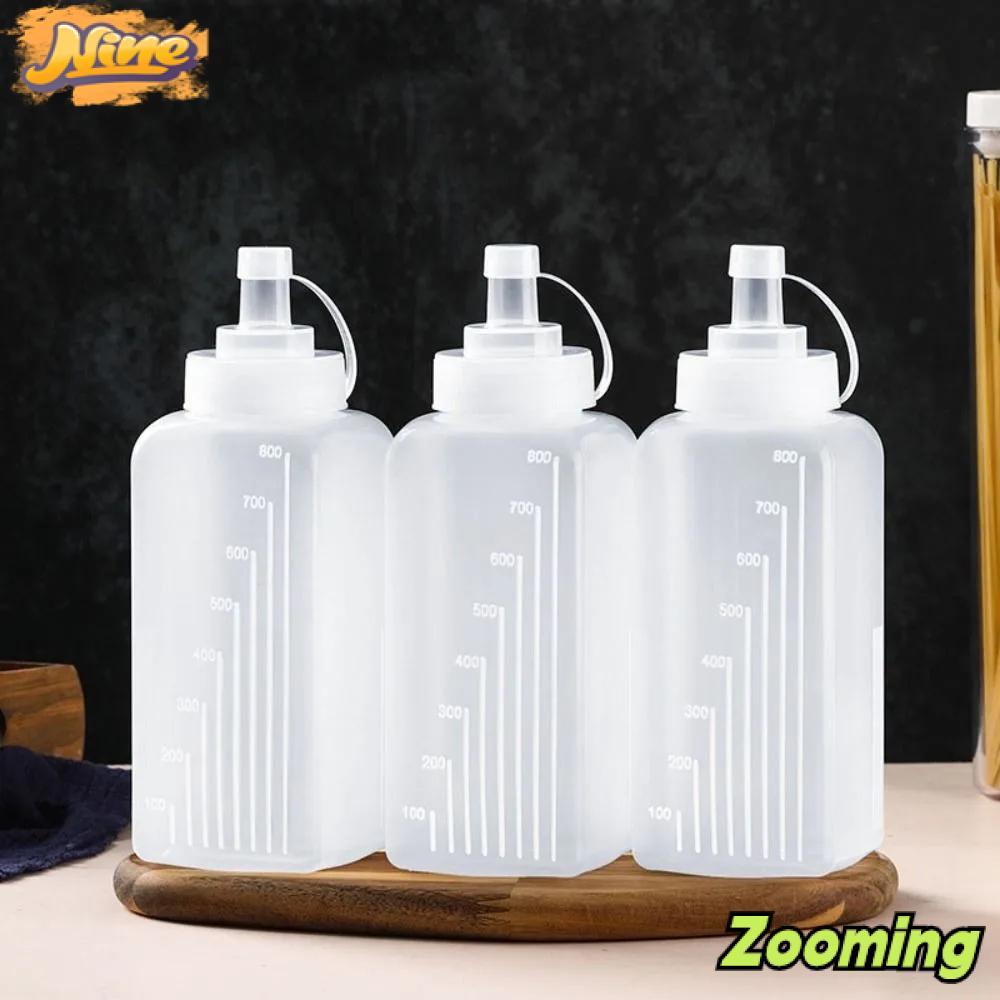 ZOOMING 800/1000ml ขวดใส่เครื่องปรุง, ขวดบีบซอสป้องกันการรั่ว PE, อุปกรณ์ครัวขนมกันฝุ่นอุปกรณ์ครัว