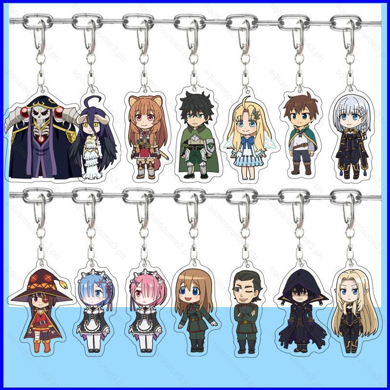 SQ3 Isekai Quartet อะคริลิคพวงกุญแจ Overlord กระเป๋าเป้สะพายหลังจี้กระเป๋าอุปกรณ์เสริมอะนิเมะ Periph