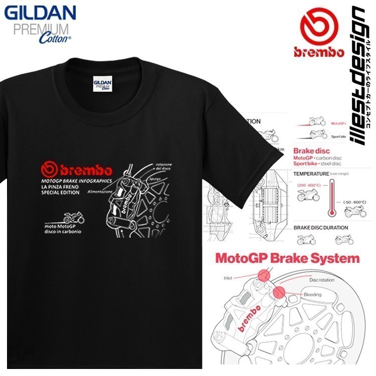 แฟชั่น 2024 เสื้อยืด Moto: Brembo Design Tshirt.r15m R25 R1m Cb150r Adv150 Xadv Y15zr Xmax Tmax Y16z