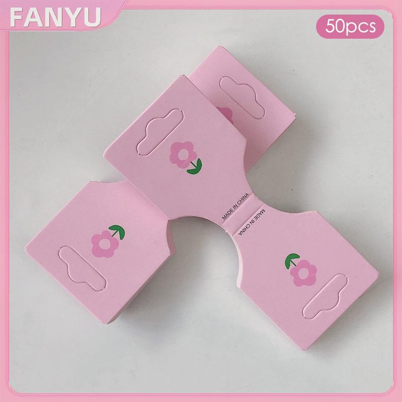 SGL 50PCS ดอกไม้สีชมพูพับบรรจุกระดาษแข็งสําหรับ Handmade สร้อยคอสร้อยข้อมือ Headwear Hairband การ์ดแ