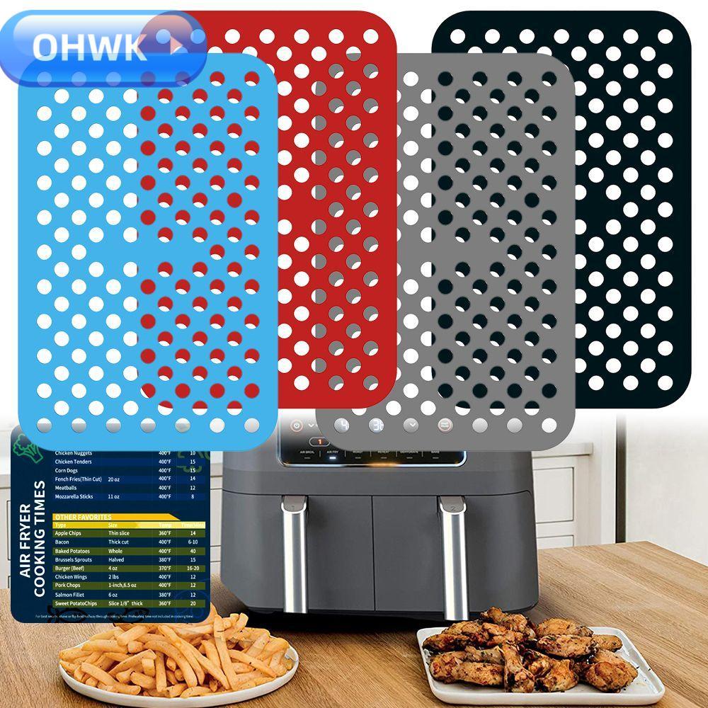 OHWK Air Fryer Mat Nonstick สี่เหลี่ยมผืนผ้านุ่มสําหรับ Ninja DZ201 Foodi สําหรับ Ninja Foodi DZ201