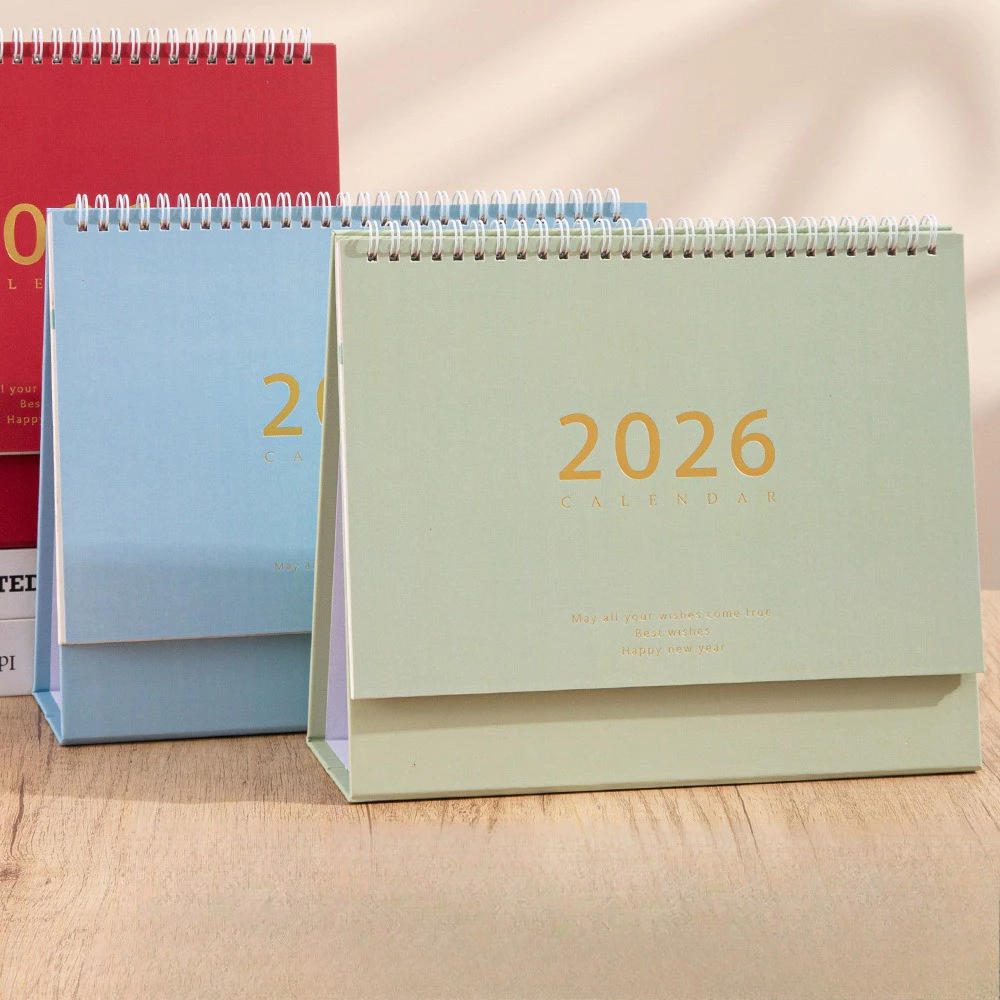ปฏิทินตั้งโต๊ะ 2026 มินิมอล ดีไซน์เรียบหรู ขนาดมาตรฐาน ใช้งานได้ทั้งปี เหมาะเป็นของขวัญ พร้อมส่ง