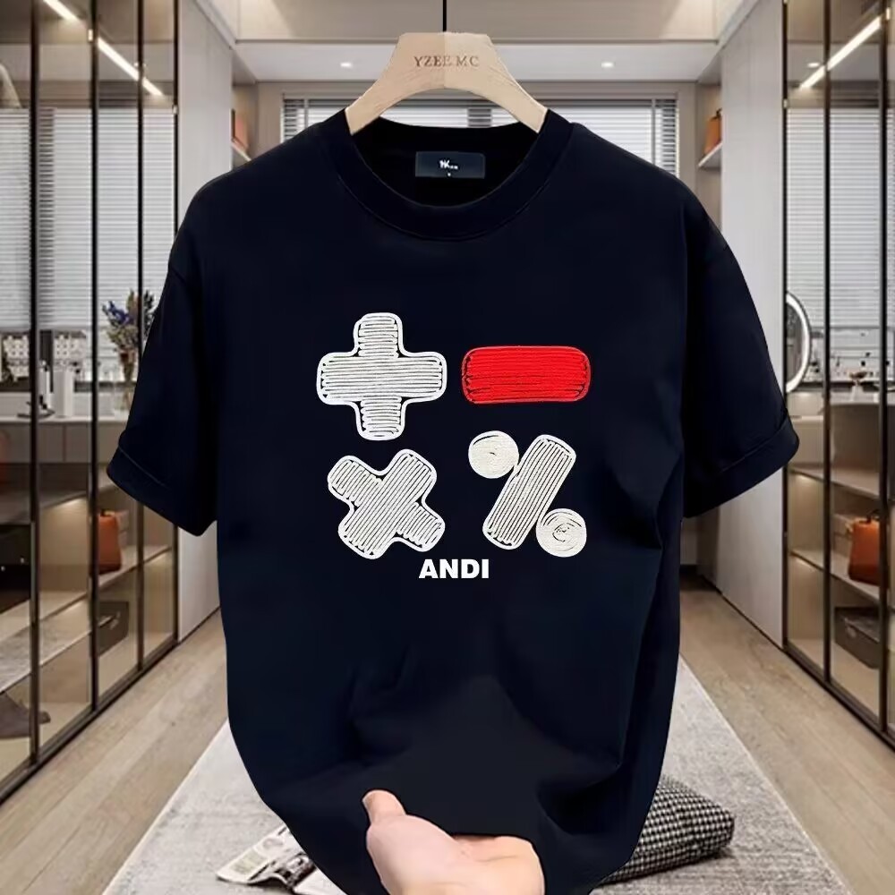 2026320G Heavy Pure Cotton Summer Plus Size Short-Shirt Urban Casual Round Neck Men Women Short-Slee