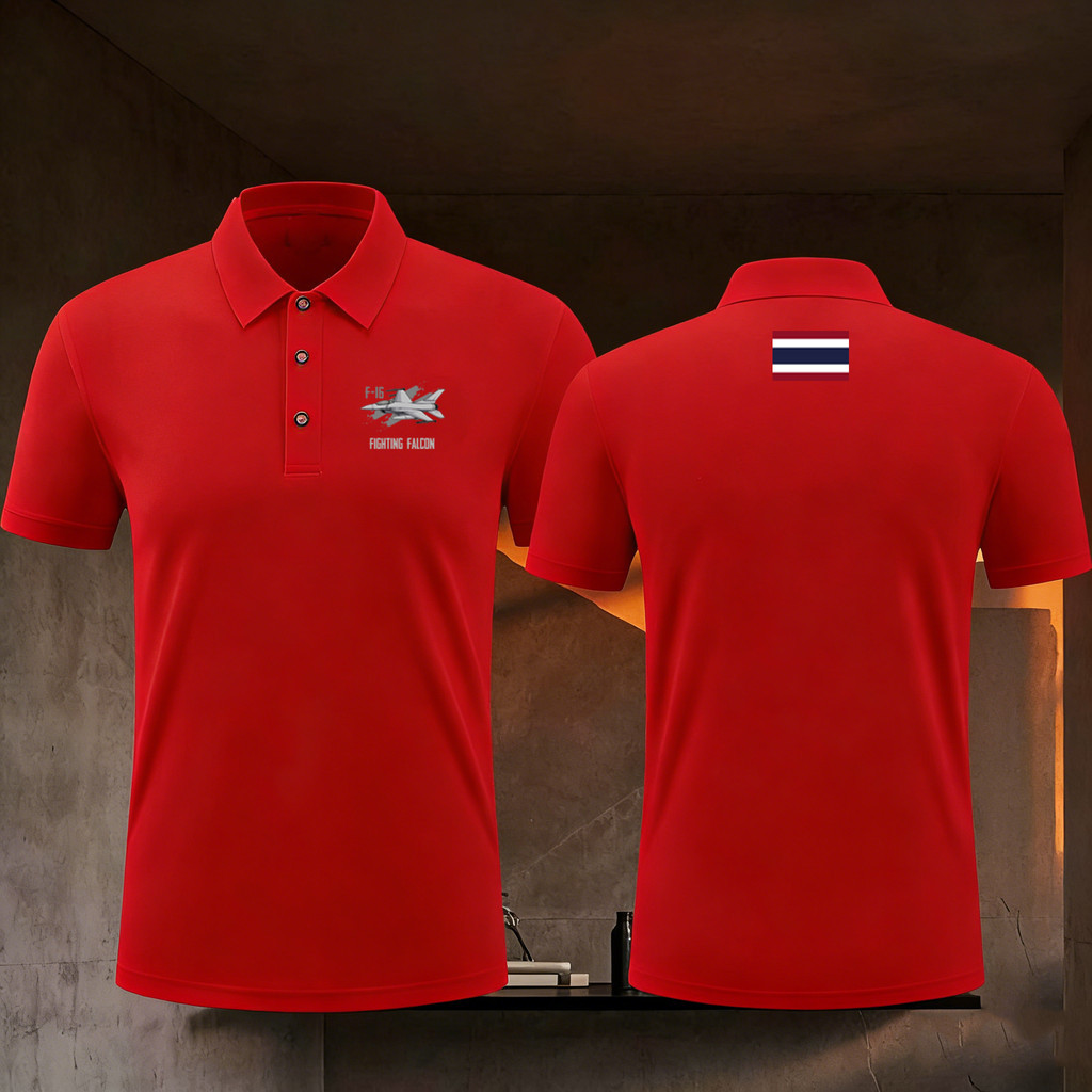 【polo】 เสื้อโปโล ไทยนี้รักสงบ F-16 printed ผ้าCotton มีสองสี ทั้งทรงปกติแล polo shirt ผ้า ใส่ได้ ทั้