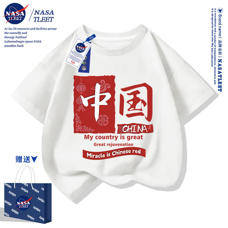 2026 แฟชั่น 2026NASA Joint ฤดูร้อน All-Match ผ้าฝ้ายแท้สไตล์ใหม่จีนแฟชั่นรอบคอ Bottoming เสื้อ Stree
