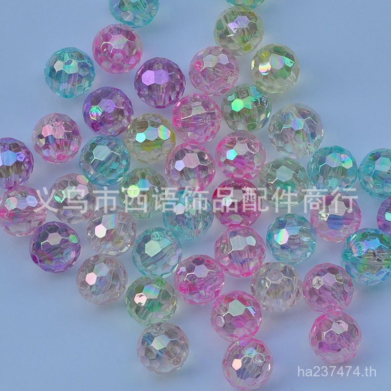 AB เลเซอร์ B Station Handmade ลูกปัดกระเป๋าเกาหลี diy ทอสีสัน 16 มม.Faceted หลวมลูกปัดโคมไฟสี 14 8C7