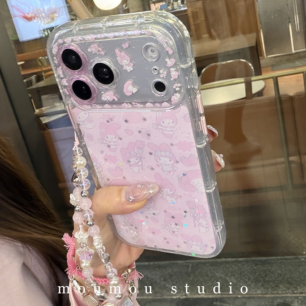 เคส Iphone พรีเมี่ยมเรซิ่น Hard Case Iphone 14 Pro Max Girly Dreamy Melody สายรัดข้อมือสร้อยข้อมือ Iphone 17 Pro Max Thicken Full Body กล้องสําหรับ iPhone 17 16 15 14 13 Pro Max ราคา ถูกที่สุด ดีลบีเคเค