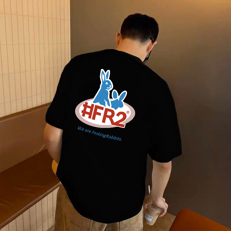 #FR2 เสื้อยืด Water Rabbits สำหรับทั้งผู้ชายและผู้หญิง