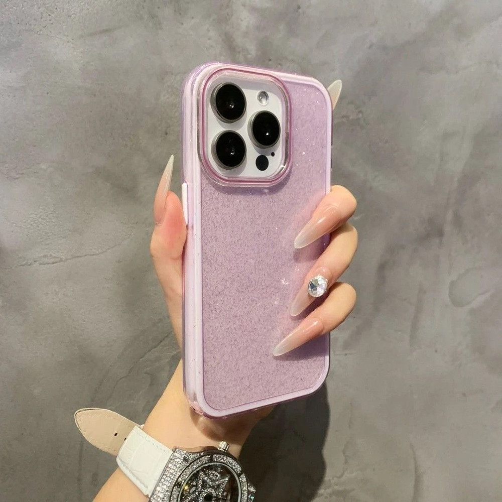 3 in 1 เคสใสกากเพชร For iPhone 11 17 16 15 13 12 14 Pro Max สำหรับไอโฟนหลากหลายรุ่น 17Air 13Pro 15Pro