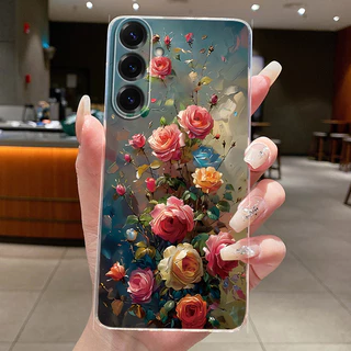 SAMSUNG สําหรับSamsung A26 A36 A56 5G Clearแฟชั่นผีเสื้อดอกไม้Soft TPU JellyปกหลังสําหรับSamsung Galaxy A56 A36 A26 5Gเคสโทรศัพท์