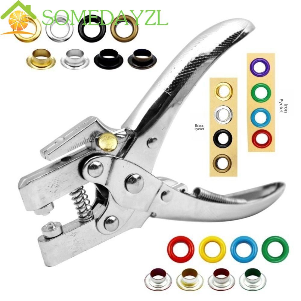 SOMEDAYZL ชุดคีมเจาะรูตาไก่, Heavy-Duty พร้อม 100/200 ชิ้น Grommets ตาไก่เจาะ Grommet ชุดคีมตาไก่, Professional Dual-Purpose หนัง Punch เครื่องมือ