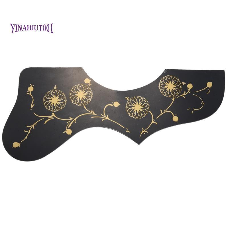 Yinahiut001Flower Decorative EJ200 Style Acoustic Guitar Pickguard, สีดํา