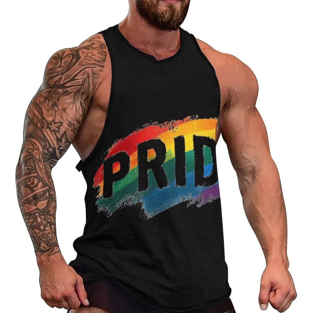 เสื้อกล้ามอกแฟชั่น ลายสีรุ้ง PRIDE ผ้าฝ้ายแท้ 100% เหมาะทั้งผู้ชายและผู้หญิง สวมใส่สบาย ทนทาน สำหรับชีวิตประจำวัน