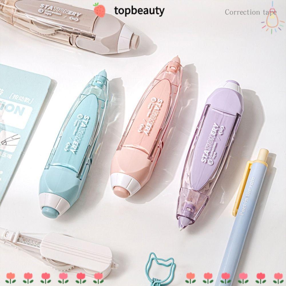 Topbeauty แถบลบคําผิดกด, เทปเปลี่ยนแกนแบบถอดเปลี่ยนได้, เทปฟิล์ม PET แบบพกพา, แถบแก้ไขความจุขนาดใหญ่เครื่องเขียนสํานักงาน