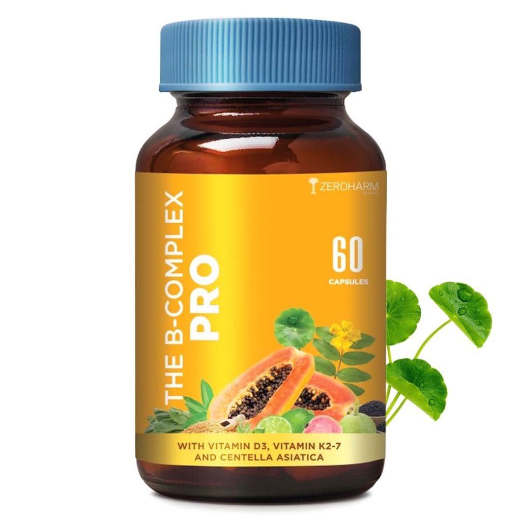 Zeroharm B - คอมเพล็กซ์ Pro พร้อม วิตามินดี3 และ K2 - 7 | วิตามินบี - คอมเพล็กซ์ พร้อม B1, B2, B3, B