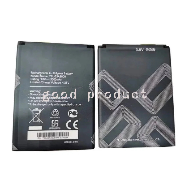 3.8V 3000MAH แบตเตอรี่สําหรับ TP-LINK TP-LINK M7450 TBL-53A3000 แบตเตอรี่ Batterie router