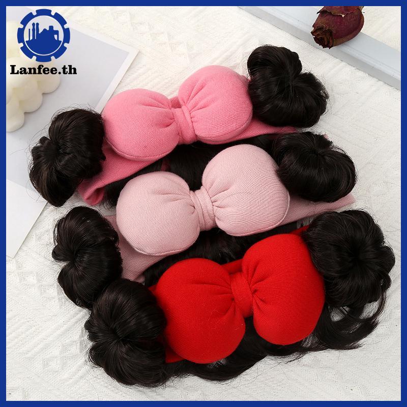 NFE แฟชั่นน่ารักเด็กทารกเด็กวิกผมสาวโบว์วิกผม Hairband ทารกแรกเกิดเด็กวัยหัดเดินวิกผมหมวก Hairpiece 