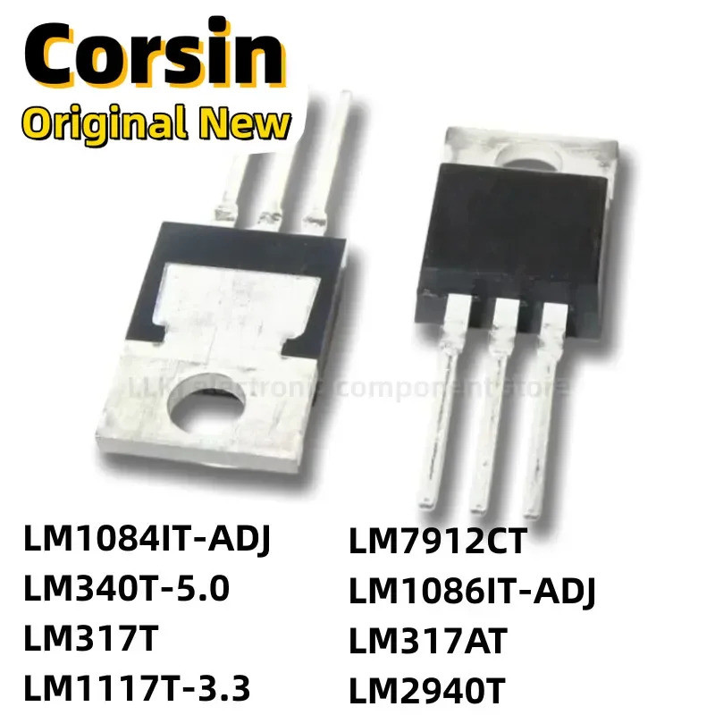 5PCS LM1084IT-ADJ LM340T-5.0 LM317T LM1117T-3.3 LM7912CT LM1086IT-ADJ LM317AT LM2940T TO-220 MOS FET