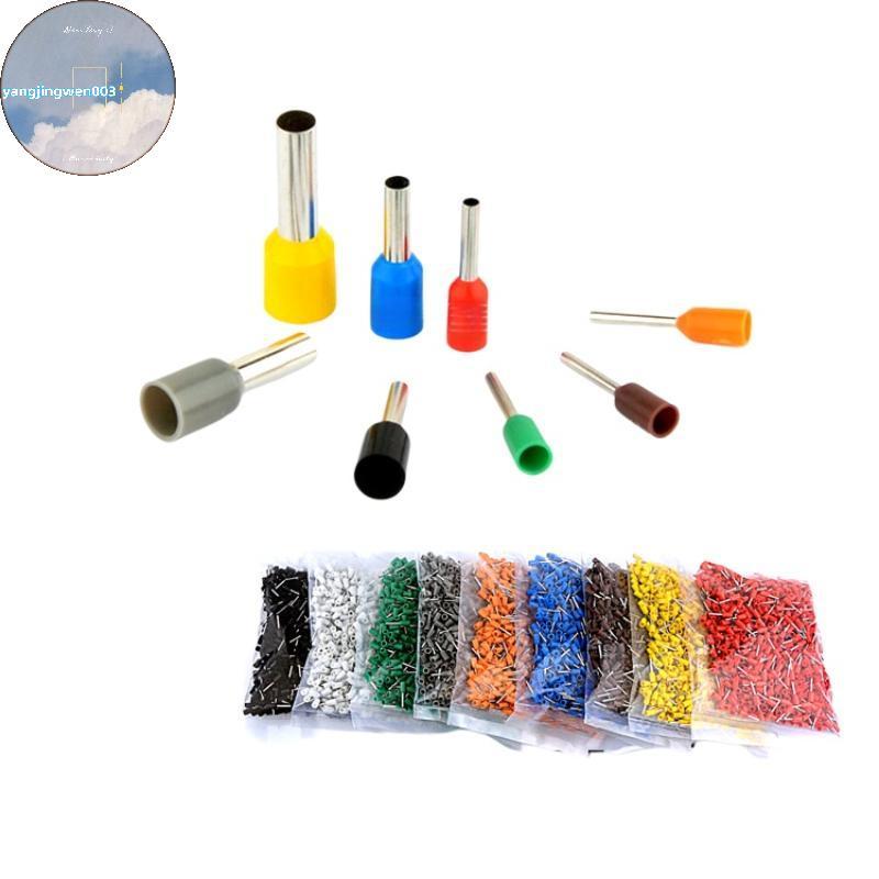 YANGWEN Tubular Crimp Terminals E0508 E7508 E1008 Kit 1000 ชิ้นสําหรับการติดตั้งที่รวดเร็วและที่ปลอด