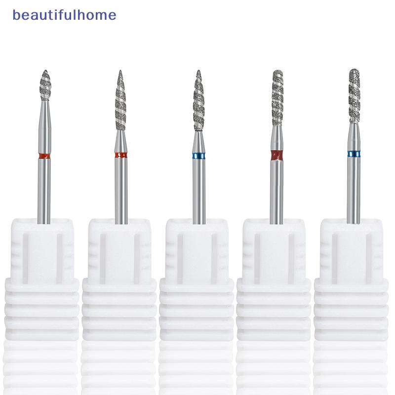 [ใหม่] เพชรเล็บ Bits Tornado เปลวไฟ Cuticle เจาะบิตเล็บเครื่องตัดโรตารี่ Burr เจาะอุปกรณ์เสริมเกลียวเล็บขัด Mills เครื่องมือ [TH]
