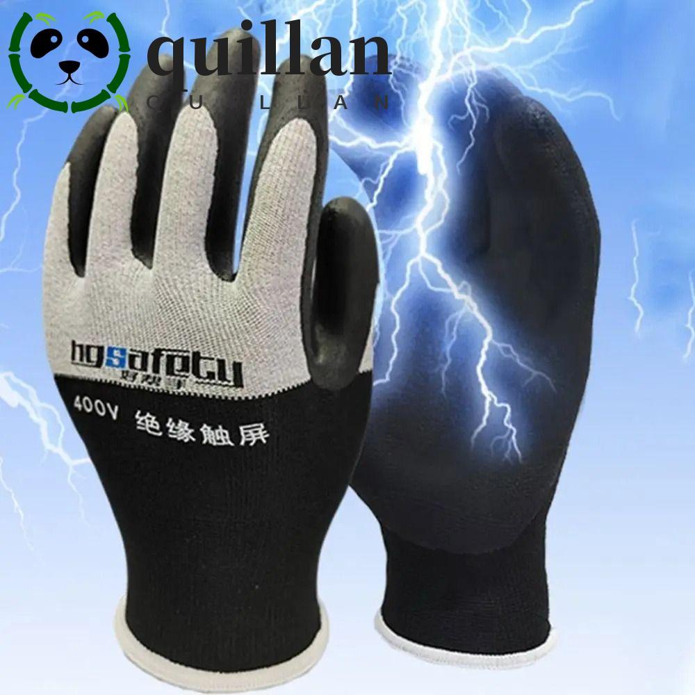 QUILLAN ถุงมือฉนวนไฟฟ้า 400V/500V หน้าจอสัมผัส Ultrathin ถุงมือไนไตรล์ป้องกันไฟฟ้า สําหรับงานไฟฟ้า ปลอดภัย