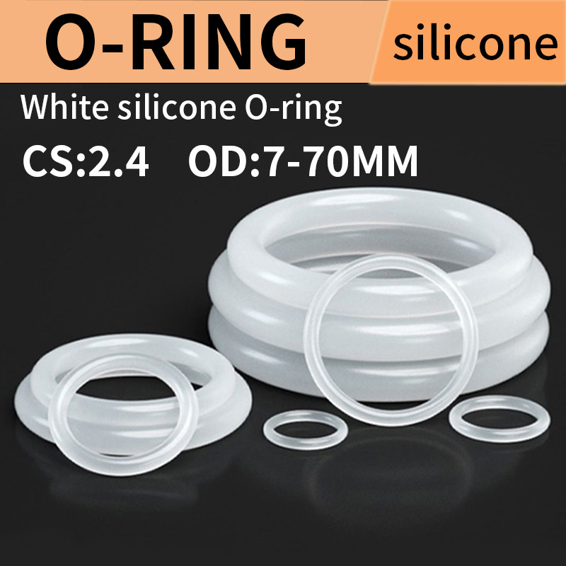 [ซิลิโคน] โอริง ORing VMQ แหวนยางซิลิโคน โอริง ปะเก็นแหวนซีล สีขาว CS2.4mm * OD7-70mm