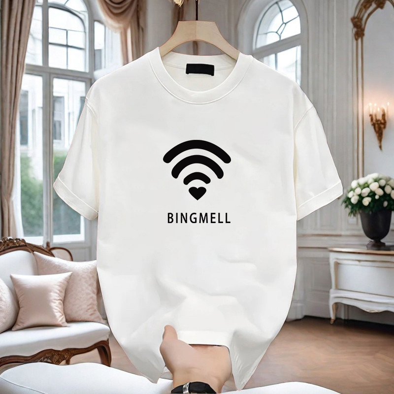 20262025เสื้อยืดแขนสั้นสไตล์ใหม่ผู้ชาย ins Street Wear ยุโรปอเมริกันสไตล์ฮิปฮอปรอบคอ Bottoming เสื้อ