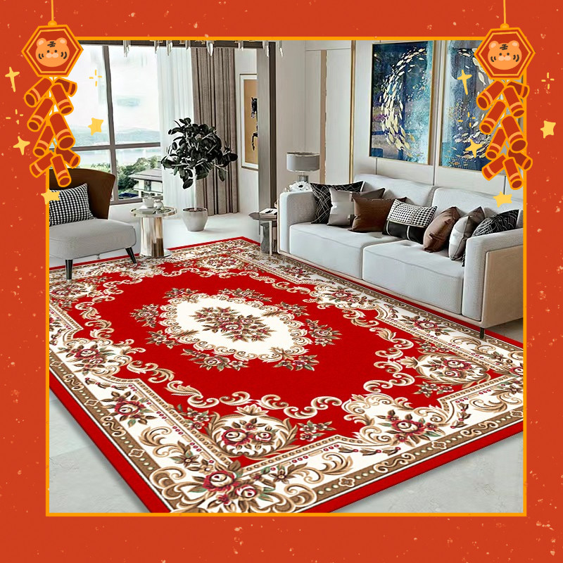 【พร้อมส่ง】พรมสีแดง พรมลายไทย  พรมมงคล ทำบุญถวายพิธี  หลายขนาด carpet พรมปูพื้นใหญ่สำหรับห้องนอน ห้องนั่งเล่น ทนทาน COD
