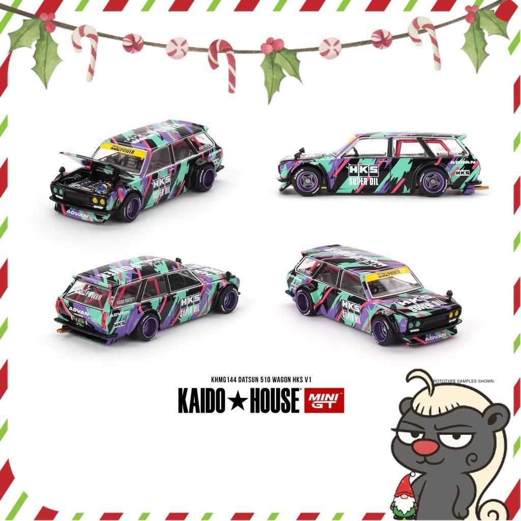 KAIDO HOUSE 1:64 DATSUN 510 WAGON HKS V1 KHMG144 โมเดลรถ