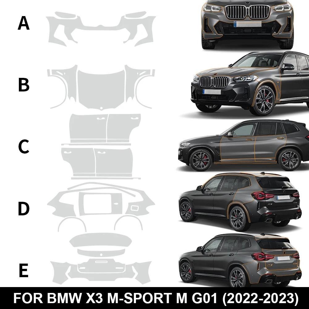 AIRSPEED สําหรับ BMW X3 M-Sport M G01 2022-2023 Precut ฟิล์มป้องกันสี PPF Body Kit Clear 8.5Mil TPU 