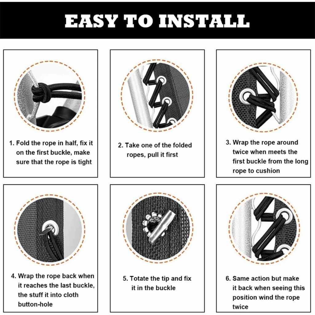 เก็บเงินปลายทาง！เชือกยางยืดเก้าอี้ หนา4.5mm.อะไหล่ซ่อมแซมเก้าอี้พักผ่อน - รูปที่ 7